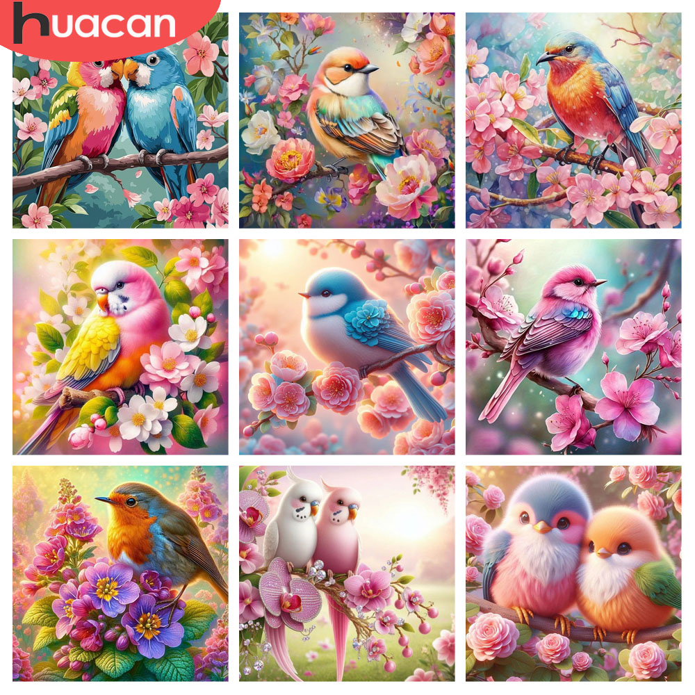 HUACAN Diamond Painting Bird F - Embroidery Rose ulasan dan harga