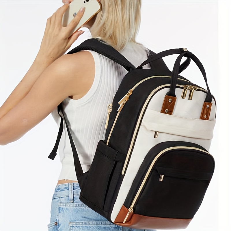 Women Two Tone Laptop Backpack - Embroidery Bag ulasan dan harga