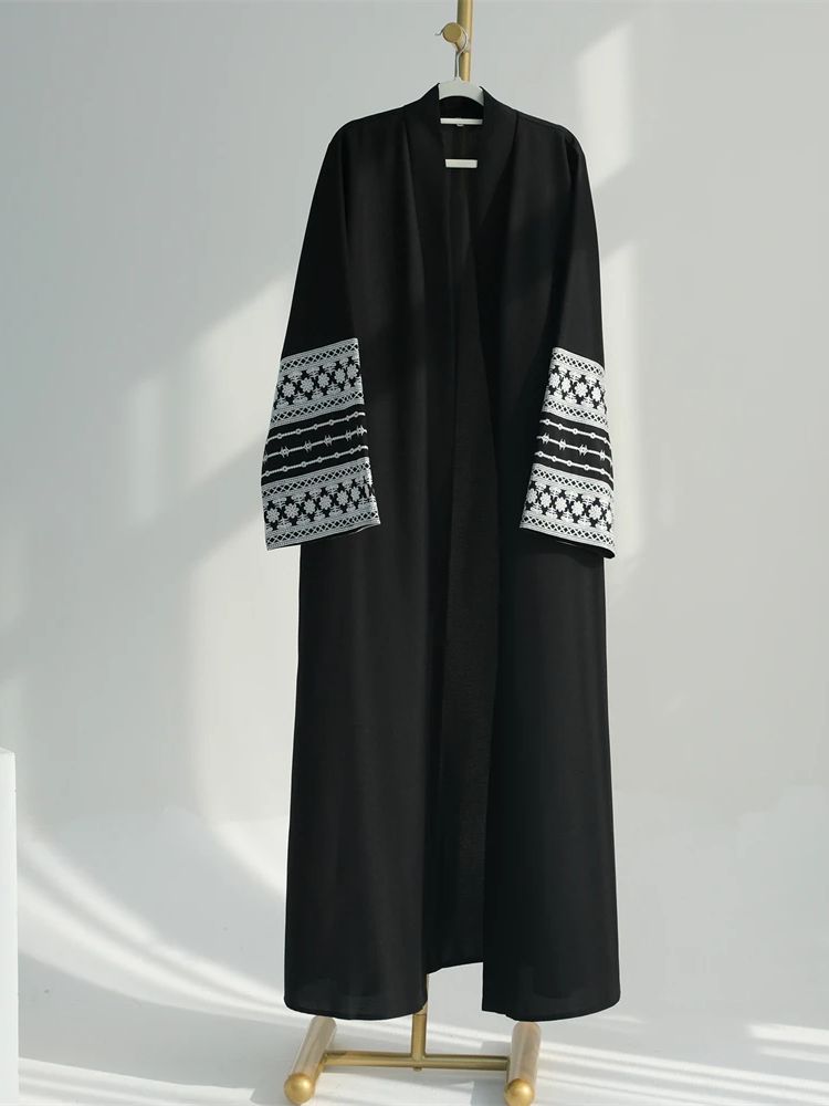Ramadan Eid Black Open Kimono  - Embroidery Kebaya ulasan dan harga