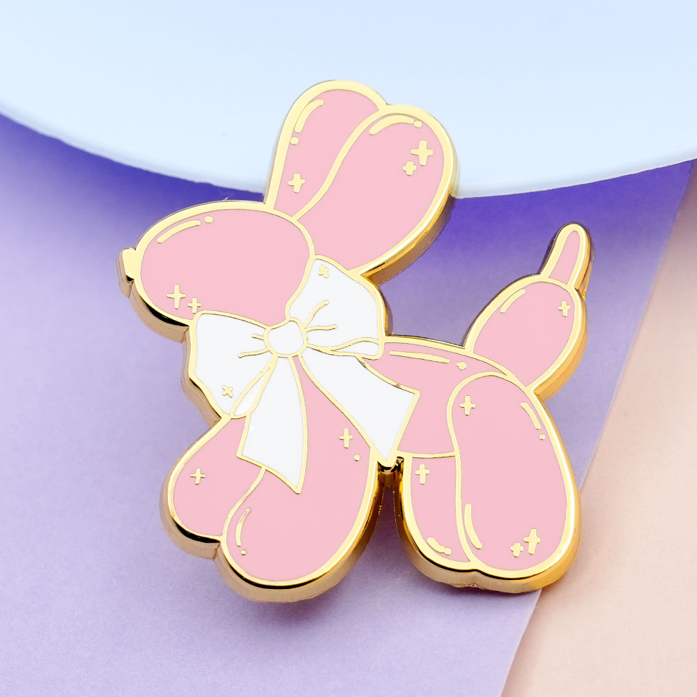 Pink Balloon Dog Enamel Pin Cu - Embroidery Bali ulasan dan harga